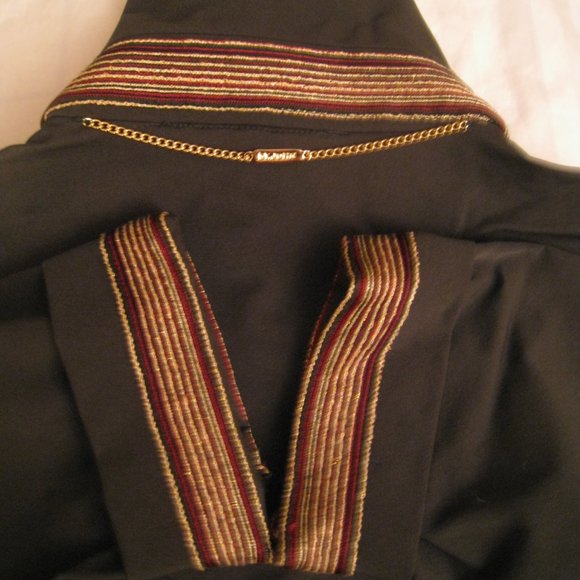 St John by Marie Gray Sport Moss Green Gold Bling Jacket Small Made in USA - Picture 3 of 6